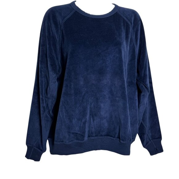 The Great Tops - THE GREAT. The College Sweatshirt navy blue velour Women's Size 1 Small